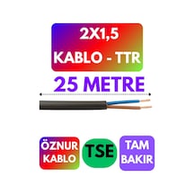 Öznur 2x1,5 Ttr Kablo Siyah Metre Seçenekli - 25 Metre