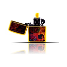 Doodle Karalama Sarı Benzinli Çakmak Çok Renkli