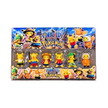 Cantex Tech Pokemon Temalı One Piece 6 Lı Figür Seti Pikachu Karakterli Dekoratif Oyuncak Figür