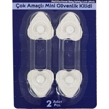 Çok Amaçlı Çocuk Kilidi 2 Li Dolap Kilidi Kayışlı Dolap Kilidi Beyaz - Şeffaf