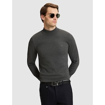 Pierre Cardin Koyu Gri Melanj Slim Fit Basic Kazak 50331459-vr128
