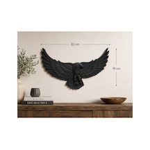 Şık Duvar Dekoru Kartal Siyah Renk 32x17 Cm Askı Aparatlı