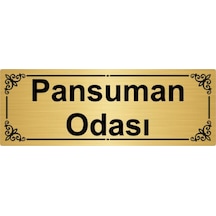 Pansuman Odası 7x20cm Altın Renk Metal Yönlendirme Levhası