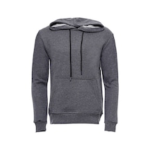 Wessi Kapşonlu Cepli Düz Füme Erkek Sweatshirt Füme