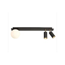 Rsylight Retro Masa Üstü 3 Lü 180derce Ledli Beyaz Opal Camlı Led Spot Günışığı Ampüllü Siyah