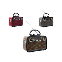 Bluetooth Hoparlör Ahşap Renk Vintage Işıklı Nostaljik Radyo Fm Ahşap Görün - Mmmmmm9554-3