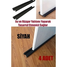 4 Adet Siyah Çift Taraflı Kapı Altı Rüzgar Soğuk Ve Haşere Önleyici Isı Yalıtım Süngeri