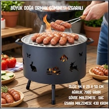 Uyguna-yakala 44cm-29cm-50cm Büyük Izgaralı Doğa-orman Şöminesi-ykt.263