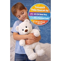 45 Cm Beyaz Pelüş Oyuncak Ayı Büyük Boy Yumuşak Ayıcık Ce Sertifikalı Uyku Arkadaşı Diğer