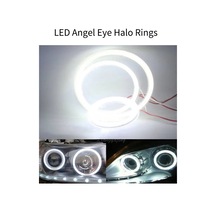 Beyaz-60mm-2pcs Gündüz Çalışan Led Far Lambası Cob Melek Gözler Led Araba Halo Halka Işıklar Drl 12v 60mm 70mm 8