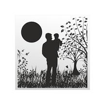 Folyo Sticker Baba Ve Oğul 100cm Uzunluk Siyah