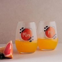 Mr & Mrs 2'li Meşrubat Bardağı Çok Renkli
