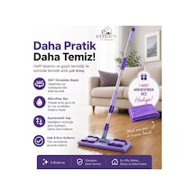 Bez Ve Kıyafet Tutuculu Mikrofiber Mop 360 Döner Başlıklı Zemin Ve Duvar Mopu