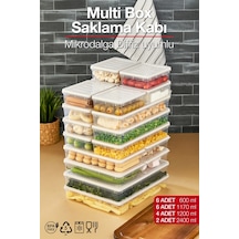 Multi Box 18parça 4 Farklı Boy Saklama Kabı Seti - Dondurucu & Mikrodalga Uyumlu Krem