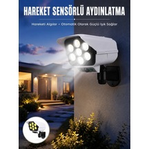 Ers Solar Bahçe Aydınlatması Hareket Sensörlü Uzaktan Kumandalı Kamera Görünümlü Yeni Nesil Çok Renkli