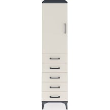 Kronos Dolap 2 Raflı 5 Çekmeceli Tek Kapaklı 44x59x182 Antrasit-aytaşı Antrasit
