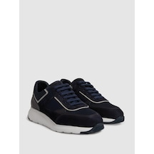 Cacharel Lacivert %100 Deri Sneaker Ayakkabı