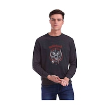 Motörhead Logo Rock Metal Müzik Baskılı Füme Erkek Örme Sweat
