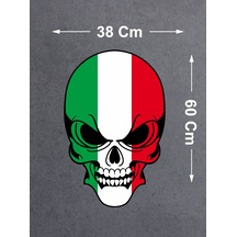 İtalyan Kurukafa Sticker - Araba Oto Motosiklet Cam Sticker - 00075 60X38 Cm