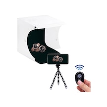 Light Box 20 x 20 CM Mini Stüdyo Led Işıklı Tripod Kumandalı Ürün Fotoğraf Çekim Çadırı