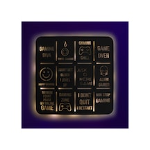 Led Işıklı Gameing Diva Dekoratif Tablo Oyun Odası Duvar Dekorlu Gece Lambası Sarı - 737239472 Sarı