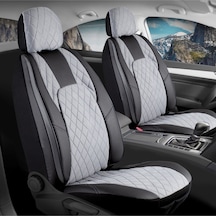 Dodge Nitro Lüx Yarı Deri Oto Koltuk Kılıfı Ön Arka Takım Chester Füme