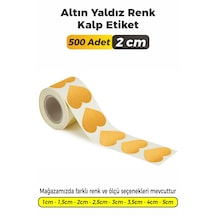 Altın Yaldız Renk Kalp Kesim Etiket 2cm 500 Adet Altın