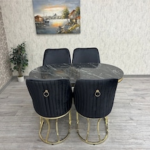 Asalet Mutfak Yemek Masası Takımı- 4 Kişilik Mutfak Masa Sandalye Takımı- Mutfak Masası Takımı Gold
