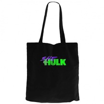 She Hulk Logo Siyah Kanvas Bez Çanta