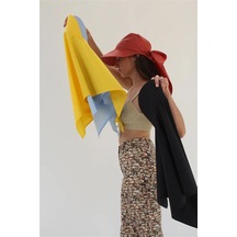 Kadın Safari Bağlamalı Eşarp Siperli Bandana Plaj Şapkası - Bej