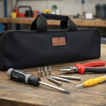 Portatif Tamir Alet Takım & Avadanlık Çantası 11 Cepli Pratik Tool Bag Organizer Siyah