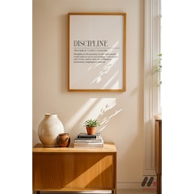 Discipline Tanım Posteri, Ahşap Çerçeveli Duvar Tablosu - Motivasyon Hediyesi