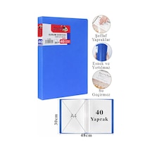 Sunum Dosyası 60 Lı 1 Paket Poşet Dosyalı Katalog Dosyası 60 Poşetli Kendinden Dosya Plastik Kapaklı Mavi