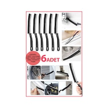 6 Adet Çok Amaçlı Multi İnce Temizlik Fırçası Derz Arası Banyo Mutfak Detay Temizleme Fırçası siyah