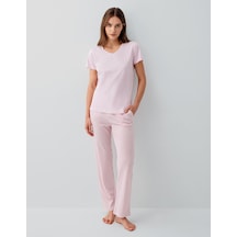 Pierre Cardin 9202 Modal Pamuk Cepli Kısa Kol Kadın Pijama Takımı Somon