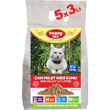 Bonny Nice Doğal Pellet Çam Peleti Kalın Kedi Kumu 5 x 3 L