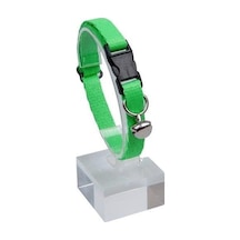 Toptan 10 Adet Neon Yeşil Zilli Ayarlanabilir Kedi Boyun Tasması 22-30 Cm-21502