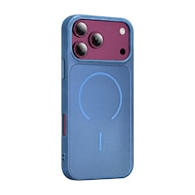 Apple Uyumlu  iPhone 18 Pro Azus Magsafe Kapak - Açık Mavi