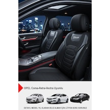 Titanyum Serisi Lüks Keten Üniversal Oto Koltuk Kılıfı Opel Corsa-astra-vectra Uyumlu Siyah