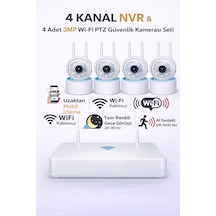 Apronx Ds440 4 Kanal Nvr + 3mp 4 Kamera Full Color Mik. Ptz Wifi Setapronx Ds440 4 Kanal Nvr + 3mp 4 Kamera Full Color Mik. Ptz Wifi Set