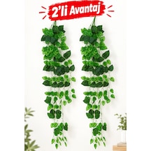 2 Adet 9 Dallı Sarmaşık Yapay Çiçek - Yıkanabilir, Güneş Işığına Dayanıklı, Gerçekçi, Ev, Kafe, Ofis Dekorasyonu Yeşil Yeşil