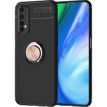 Hnrlıshp Newface Realme 7 Kılıf Range Yüzüklü Silikon - Siyah-gold