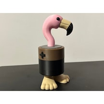 Flamingo Pil Adam Figürü - 3d Yazıcı Absürt Tasarım Biblo - Sürrealist Hibrit Heykelcik
