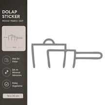 Tencere Mat Gri Dekoratif Folyo Sticker 14x14 Cm