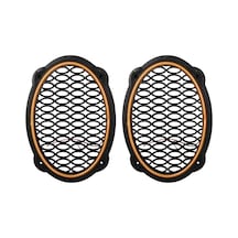Poke Pk-5052 Oval Hoparlör Kapağı Turuncu Led Sabit 2'li Paket
