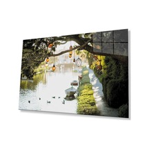 Ağaç Irmak Manzara Cam Tablo 4mm Dayanıklı Temperli Cam Tree River Landscape Glass Wall Art