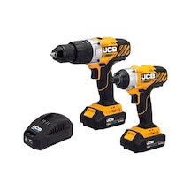 Jcb 21-18CD Akülü Darbeli Matkap + 21-18ID 18V 2.0AH Akülü Darbeli Vidalama Seti