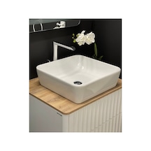 Cerastyle One 46 X 46 Cm Tezgah Üstü Çanak Lavabo Ekru