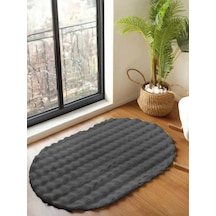 Raschel Carpet Koyu Gri Yumuşak Bubble Kaymaz Özel Taban Oval Peluş Halı Yolluk Raschel Carpet Koyu Gri Yumuşak Bubble Kaymaz Özel Taban Oval Peluş Halı Yolluk