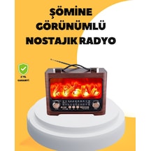 Taşınabilir Şömine Görünümlü Bluetooth Hoparlör Solar Şarjlı Alev Işıklı 7w Ses